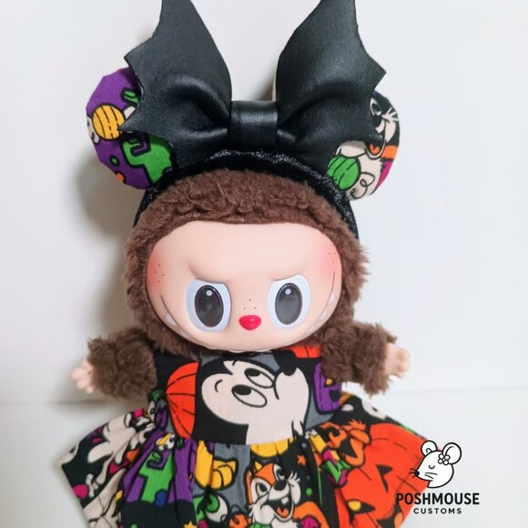 Disney Halloween Mickey Pumpkin Handmade Dress with Minnie Ears Labubu Outfit - Picture 7 of 10